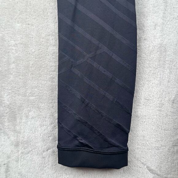 Lululemon Leggings Womens 2 Black Striped Textured Cropped Workout Athleisure - Picture 3 of 11